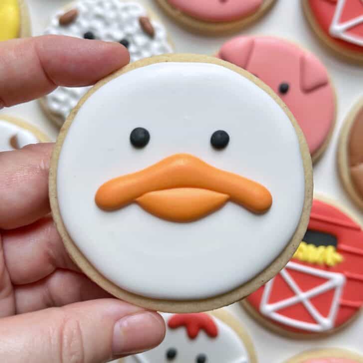 duck cookies decorated with royal icing