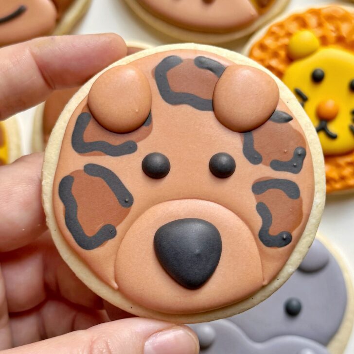 leopard Cookies decorated with royal icing