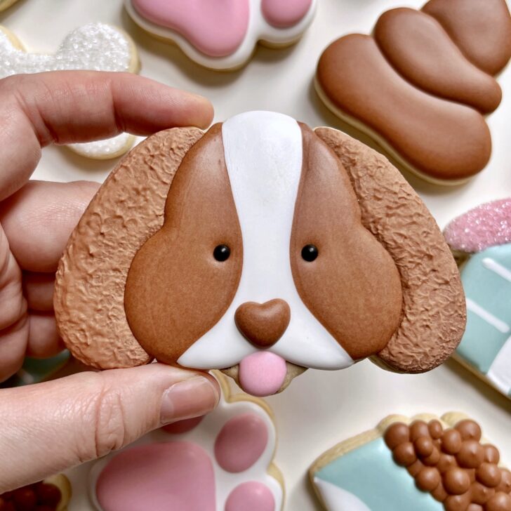 dog puppy Cookies decorated with royal icing