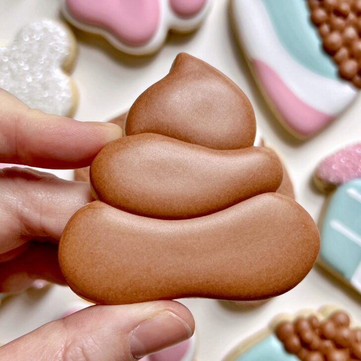 poop Cookies decorated with royal icing