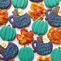 fall decorated cookies with royal icing