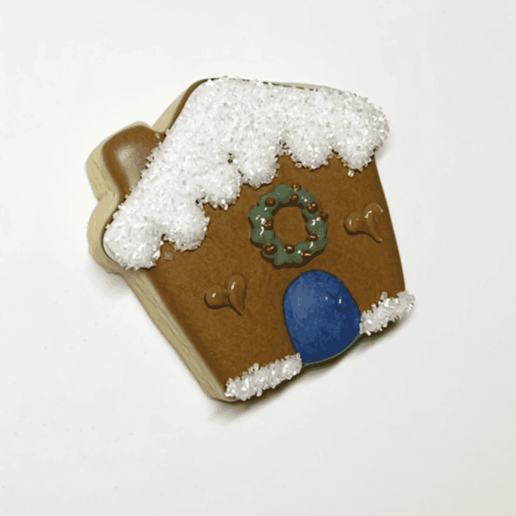 step by step decorating instructions for Mini Gingerbread House Cookies