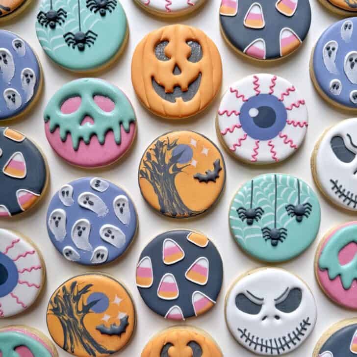Pastel Halloween Cookies decorated with royal icing 