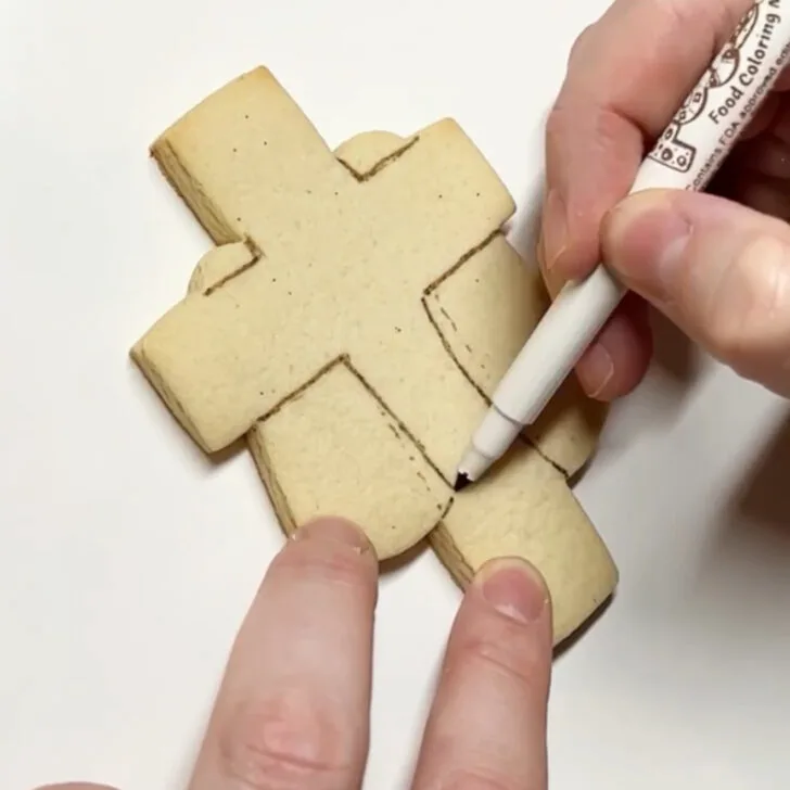step by step instructions on how to decorate Cross Cookies for Easter with royal icing