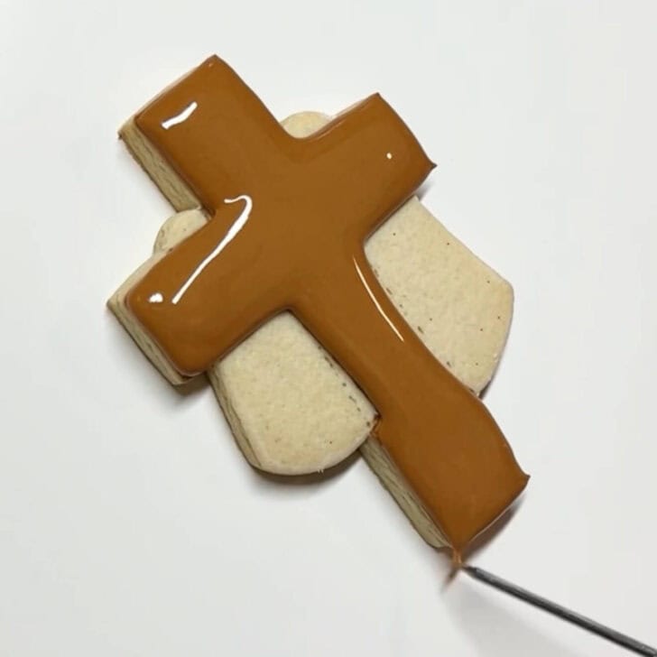 step by step instructions on how to decorate Cross Cookies for Easter with royal icing