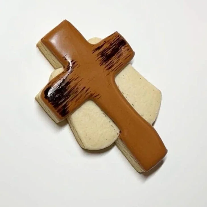 step by step instructions on how to decorate Cross Cookies for Easter with royal icing
