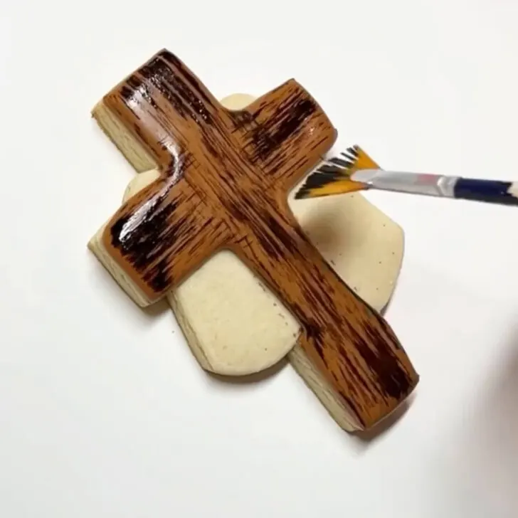 step by step instructions on how to decorate Cross Cookies for Easter with royal icing