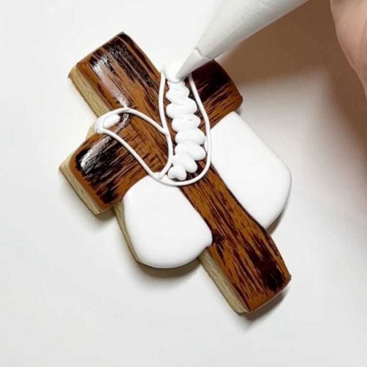 step by step instructions on how to decorate Cross Cookies for Easter with royal icing