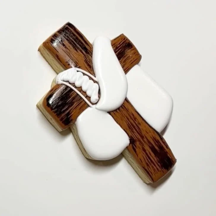 step by step instructions on how to decorate Cross Cookies for Easter with royal icing