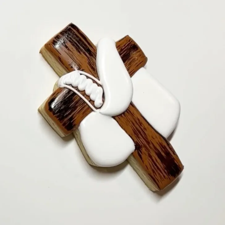 step by step instructions on how to decorate Cross Cookies for Easter with royal icing