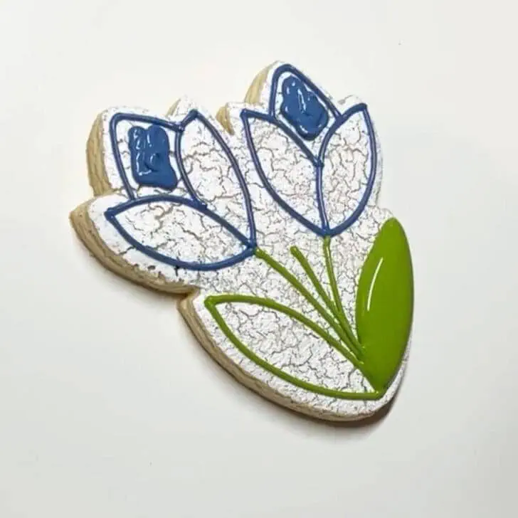 how to decorate crocus sugar cookies with royal icing 