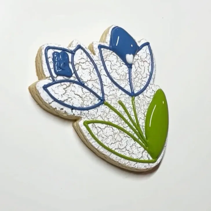 how to decorate crocus sugar cookies with royal icing
