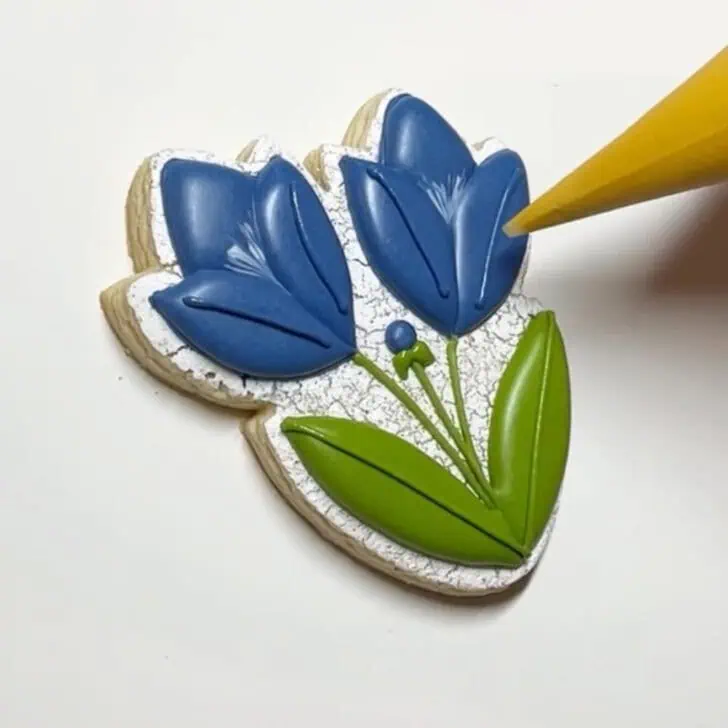 how to decorate crocus sugar cookies with royal icing 