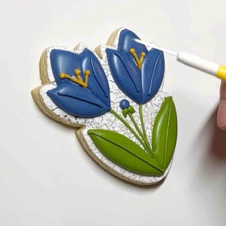 how to decorate crocus sugar cookies with royal icing 