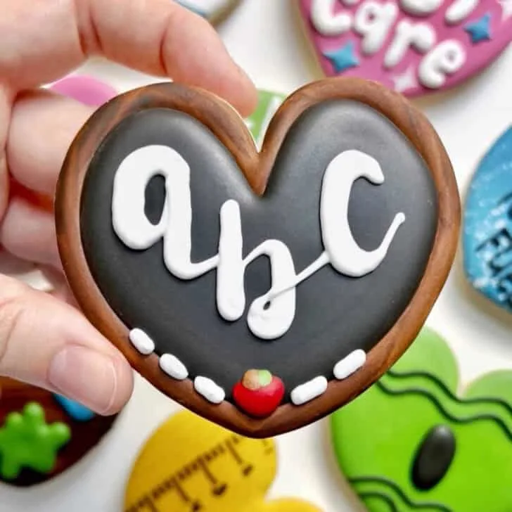 chalkboard cookies decorated with royal icing