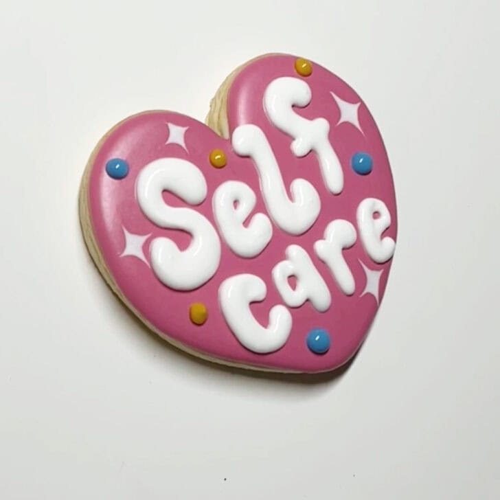 how to decorate self care cookies with royal icing