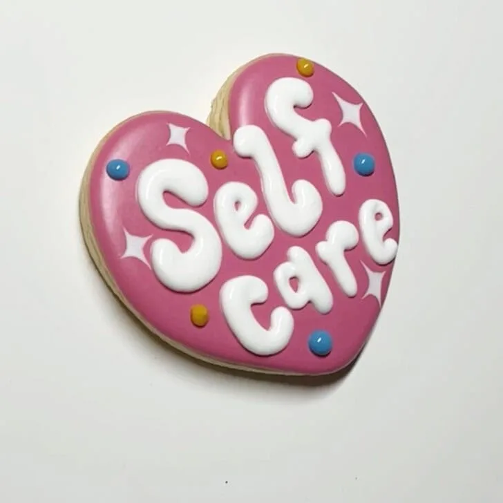 how to decorate self care cookies with royal icing