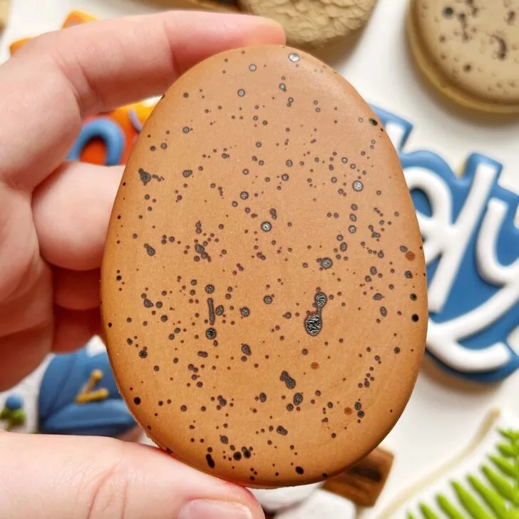decorated easter egg cookies decorated with royal icing