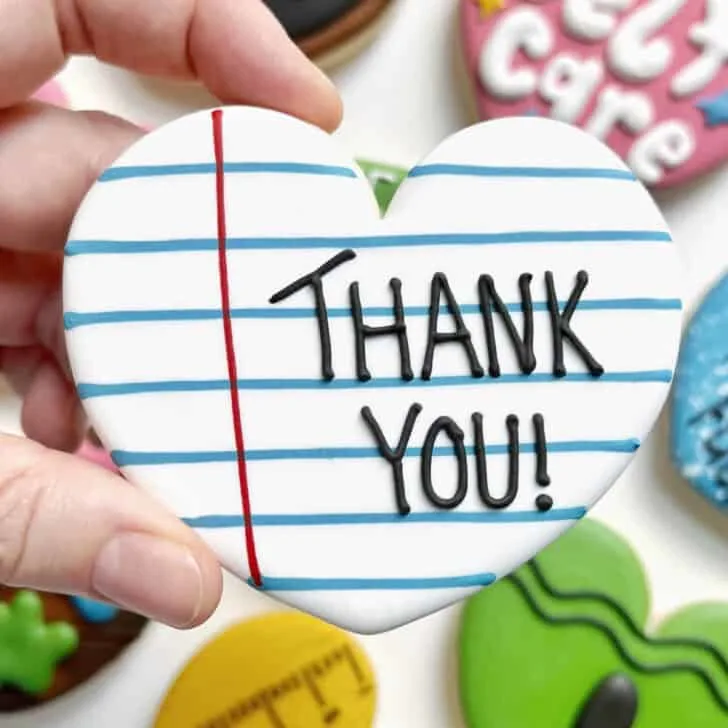 thank you cookies decorated with royal icing