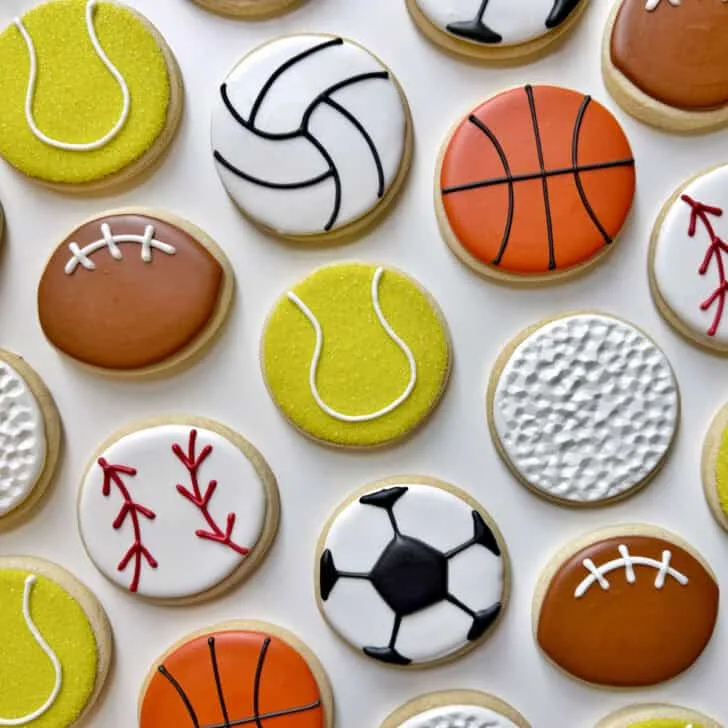 easy sports cookies decorated with royal icing