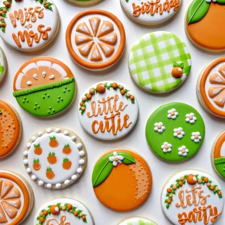 cutie cookies decorated with royal icing