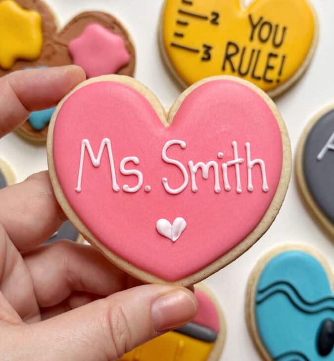 heart Cookies decorated with royal icing 