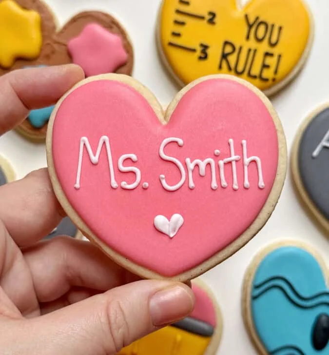 heart Cookies decorated with royal icing
