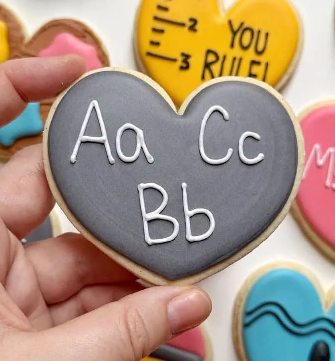 chalkboard Cookies decorated with royal icing