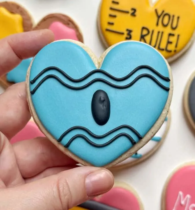 crayon Cookies decorated with royal icing