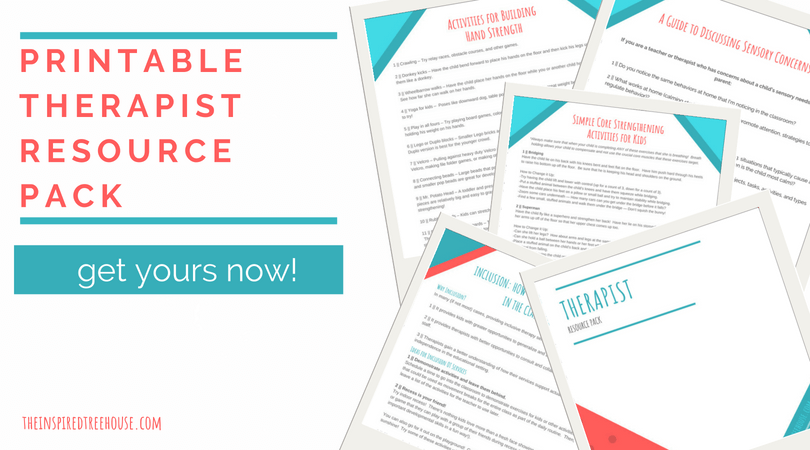 The Inspired Treehouse - This printable pack of resources for therapists is full of ideas, activities, and strategies to support you in your school-based practice and beyond!