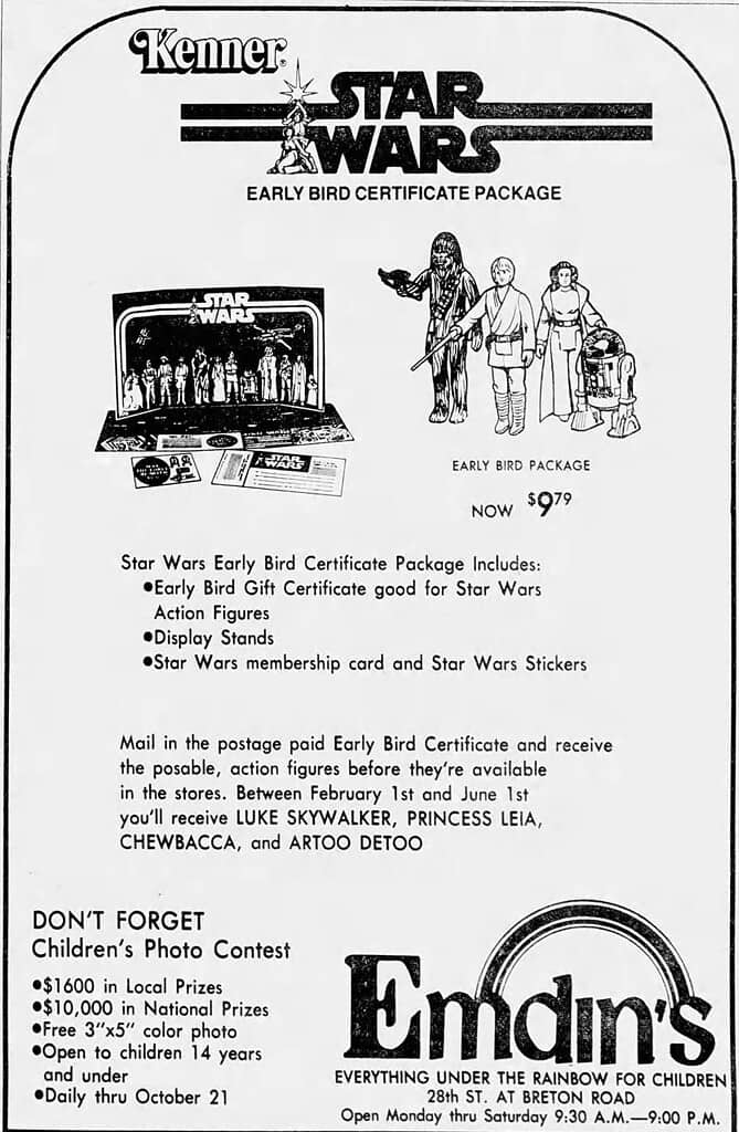 Popular Toy 1977-Star Wars Early Bird Gift Certificate