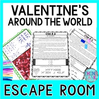 Valentine's Day Around the World ESCAPE ROOM Activity - February 14