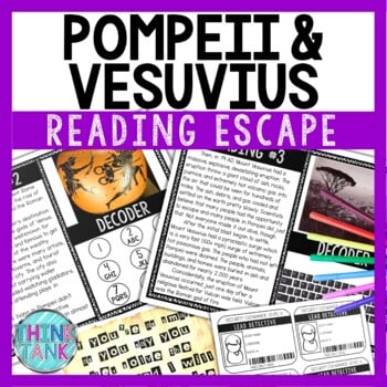 Pompeii and Mount Vesuvius - Ancient Rome Reading and Puzzle Escape Room