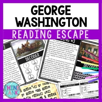 George Washington Reading Comprehension and Puzzle Escape Room