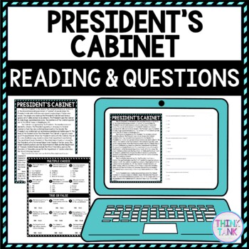 President's Cabinet DIGITAL Reading Passage & Questions Self Grading