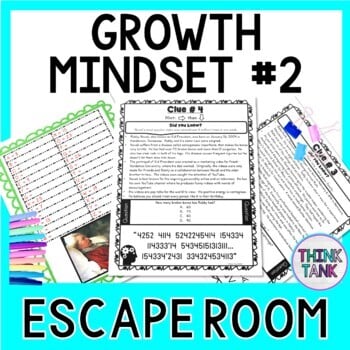 Growth Mindset #2 ESCAPE ROOM - Reading Comprehension - Back to School