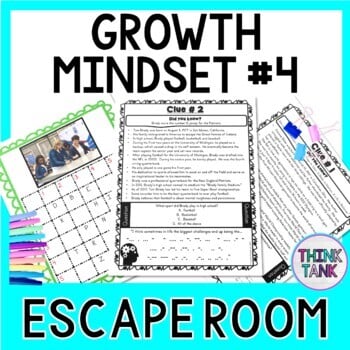 Growth Mindset #4 ESCAPE ROOM - Sports and Athletes - Reading Comprehension