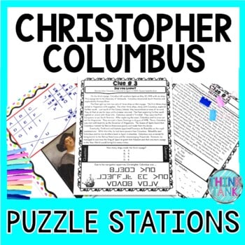 Christopher Columbus PUZZLE STATIONS Reading Activity - Columbus Day