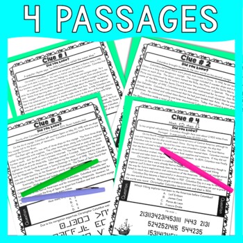 Christopher Columbus PUZZLE STATIONS Reading Activity - Columbus Day - Image 4