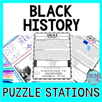 Black History PUZZLE STATIONS: Black History Month, MLK, Tubman, Bridges & more