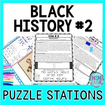 Black History #2 PUZZLE STATIONS: Black History Month | No Prep!