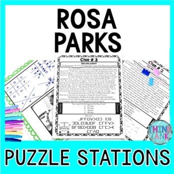 Rosa Parks PUZZLE STATIONS: Black History Month and Civil Rights Movement