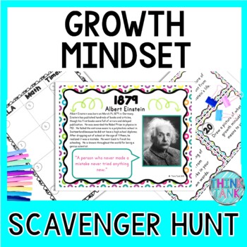 Growth Mindset Scavenger Hunt- Back to School - Reading Comprehension Stations