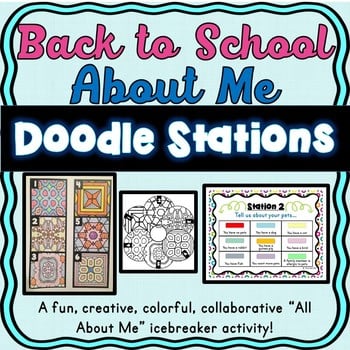 Back to School About Me Doodle Stations - Icebreaker - First Day of School