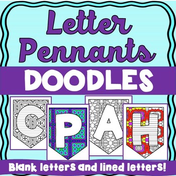 Letter Pennants - Doodle - Coloring - Displays