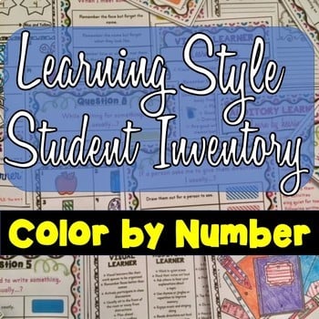 Learning Style Student Inventory : Color by Number - Back to School