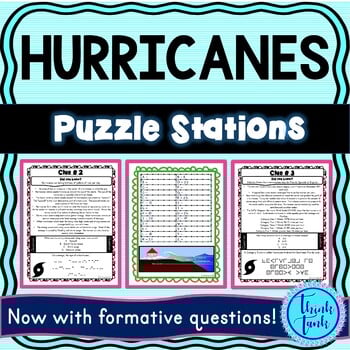 Hurricanes PUZZLE STATIONS - Reading Comprehension - Earth Science