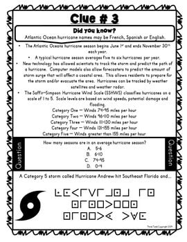 Hurricanes PUZZLE STATIONS - Reading Comprehension - Earth Science - Image 4