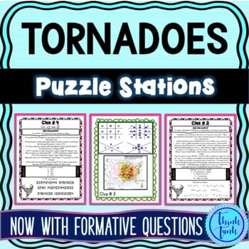 Tornadoes Puzzle Stations - Reading Comprehension - Earth Science
