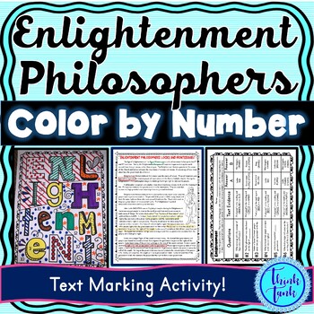 Enlightenment Color by Number and Text Marking : Locke and Montesqueiu